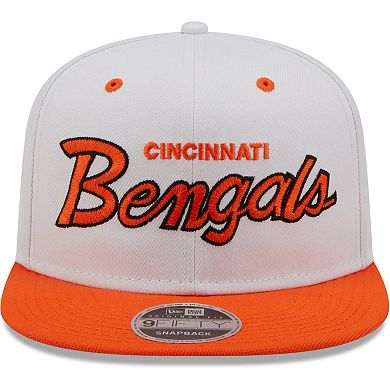 Men's New Era White/Orange Cincinnati Bengals Sparky Original 9FIFTY Snapback Hat