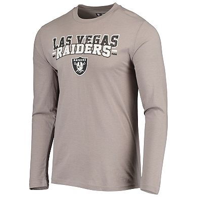 Men's Concepts Sport Black/Silver Las Vegas Raiders Meter Long Sleeve T-Shirt & Pants Sleep Set