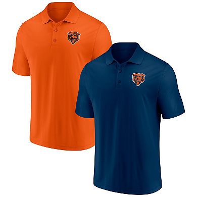 Men's Fanatics Branded Navy/Orange Chicago Bears Home and Away 2-Pack Polo Set