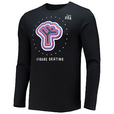 Men's Fanatics Branded Black Team USA Figure Skating Long Sleeve T-Shirt