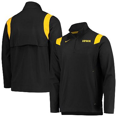 Men's Nike Black Iowa Hawkeyes 2021 Team Coach Quarter-Zip Jacket