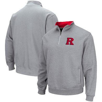 Men's Colosseum Heathered Gray Rutgers Scarlet Knights Tortugas Team Logo Quarter-Zip Jacket