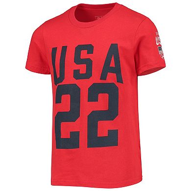 Girls Youth Red Team USA 2022 Winter Olympics T-Shirt