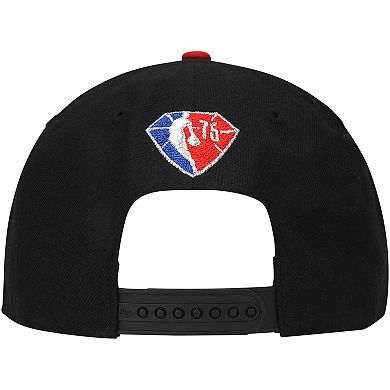 Men's '47 Black/Red Portland Trail Blazers 75th Anniversary Carat Captain Snapback Hat