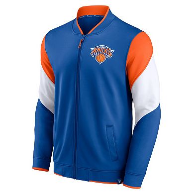 Men's Fanatics Branded Blue/Orange New York Knicks League Best Performance Full-Zip Jacket