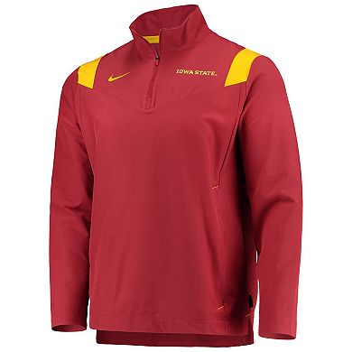 Men's Nike Cardinal Iowa State Cyclones 2021 Team Coach Quarter-Zip Jacket