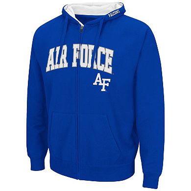 Men's Colosseum Royal Air Force Falcons Arch & Logo 3.0 Full-Zip Hoodie