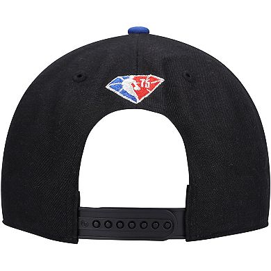 Men's '47 Black/Royal Philadelphia 76ers 75th Anniversary Carat Captain Snapback Hat