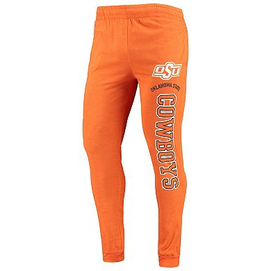 Men's Concepts Sport Orange/Heather Charcoal Oklahoma State Cowboys Meter Long Sleeve Hoodie T-Shirt & Jogger Pajama Set