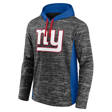 Men's Fanatics Branded Heathered Charcoal/Royal New York Giants Instant Replay Pullover Hoodie