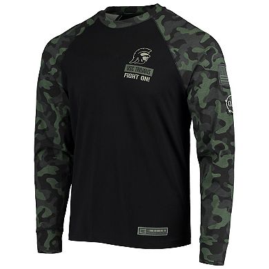 Men's Colosseum Black USC Trojans OHT Military Appreciation Camo Raglan Long Sleeve T-Shirt