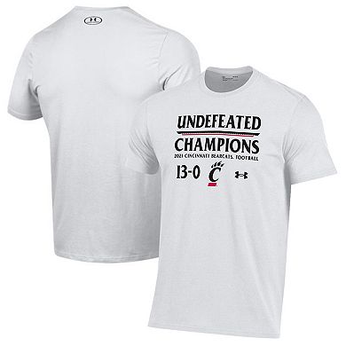 Men's Under Armour White Cincinnati Bearcats 2021 AAC Football Conference Champions Undefeated T-Shirt