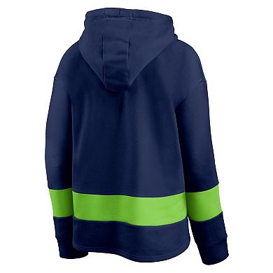 Women's Fanatics Branded College Navy/Neon Green Seattle Seahawks Colors of Pride Colorblock Pullover Hoodie