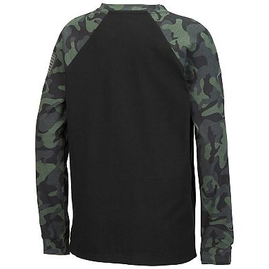 Youth Colosseum Black/Camo Indiana Hoosiers OHT Military Appreciation Raglan Long Sleeve T-Shirt