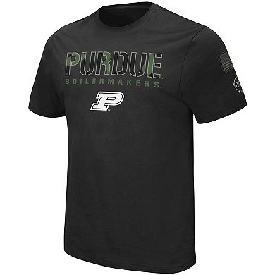 Men's Colosseum Black Purdue Boilermakers Big & Tall OHT Military Appreciation Informer T-Shirt