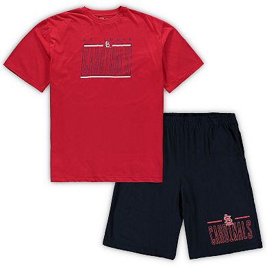 Men's Concepts Sport Red/Navy St. Louis Cardinals Big & Tall T-Shirt & Shorts Sleep Set