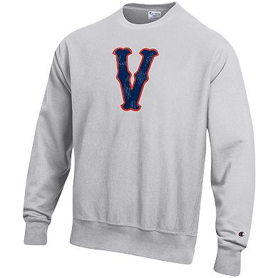 Men's Champion Heathered Gray Virginia Cavaliers Vault Logo Reverse Weave Pullover Sweatshirt