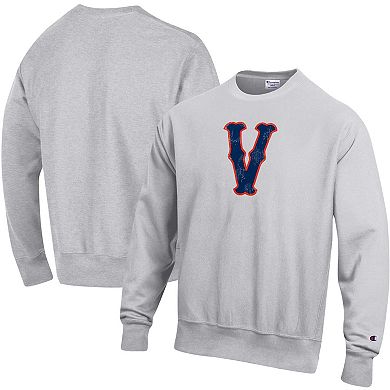 Men's Champion Heathered Gray Virginia Cavaliers Vault Logo Reverse Weave Pullover Sweatshirt