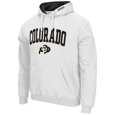 Men's Colosseum White Colorado Buffaloes Arch & Logo 3.0 Pullover Hoodie