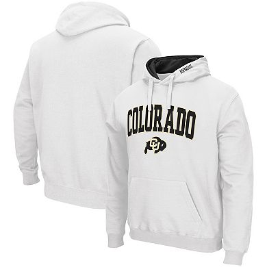 Men's Colosseum White Colorado Buffaloes Arch & Logo 3.0 Pullover Hoodie