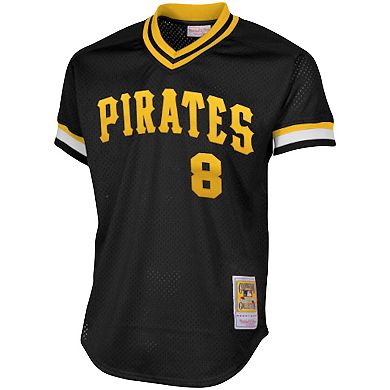 Men's Mitchell & Ness Willie Stargell Black Pittsburgh Pirates Cooperstown Collection Big & Tall Mesh Batting Practice Jersey