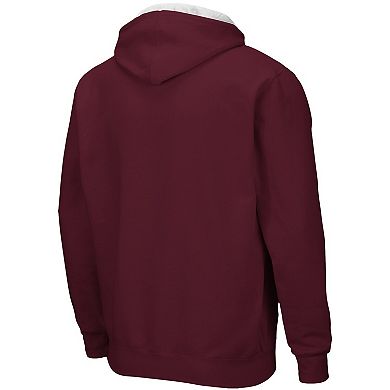 Men's Colosseum Maroon Mississippi State Bulldogs Arch & Logo 3.0 Full-Zip Hoodie
