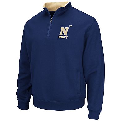 Men's Colosseum Navy Navy Midshipmen Tortugas Team Logo Quarter-Zip Jacket