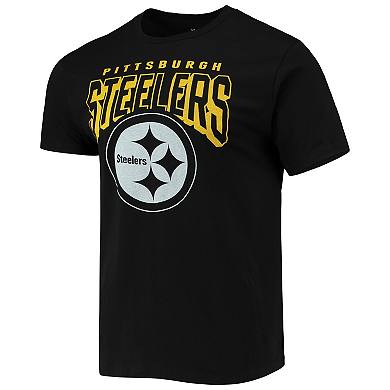 Men's Junk Food Black Pittsburgh Steelers Bold Logo T-Shirt