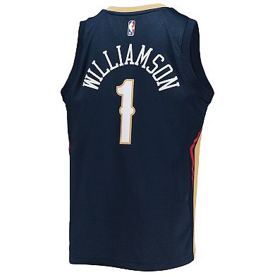 Youth Nike Zion Williamson Navy New Orleans Pelicans 2021/22 Diamond Swingman Jersey - Icon Edition