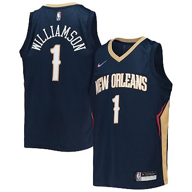 Youth Nike Zion Williamson Navy New Orleans Pelicans 2021/22 Diamond Swingman Jersey - Icon Edition