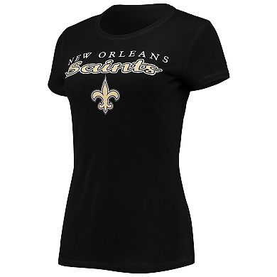 Women's Concepts Sport Black/Gold New Orleans Saints Logo T-Shirt & Pants Set