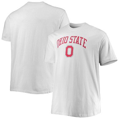 Men's Champion White Ohio State Buckeyes Big & Tall Arch Over Wordmark T-Shirt