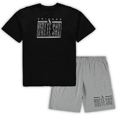 Men's Concepts Sport Black/Heathered Gray Chicago White Sox Big & Tall T-Shirt & Shorts Sleep Set