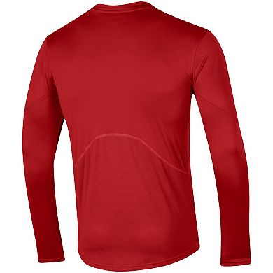 Men's Under Armour Red Wisconsin Badgers 2021 Sideline Training Performance Long Sleeve T-Shirt