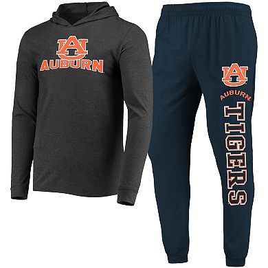 Men's Concepts Sport Navy/Charcoal Auburn Tigers Meter Long Sleeve Hoodie T-Shirt & Jogger Pants Set