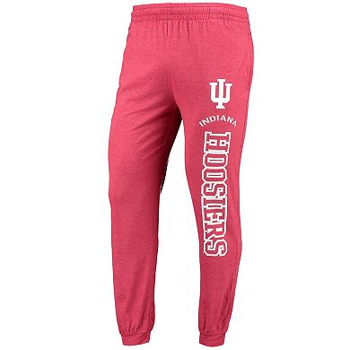 Men's Concepts Sport Heathered Crimson/Heathered Charcoal Indiana Hoosiers Meter Long Sleeve Hoodie T-Shirt & Jogger Pants Set