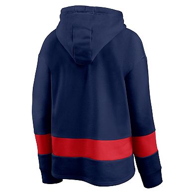 Women's Fanatics Branded Navy/Red New England Patriots Colors of Pride Colorblock Pullover Hoodie