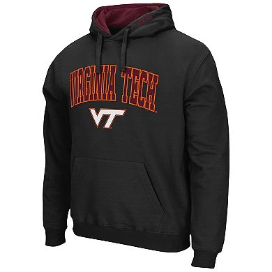 Men's Colosseum Black Virginia Tech Hokies Arch & Logo 3.0 Pullover Hoodie