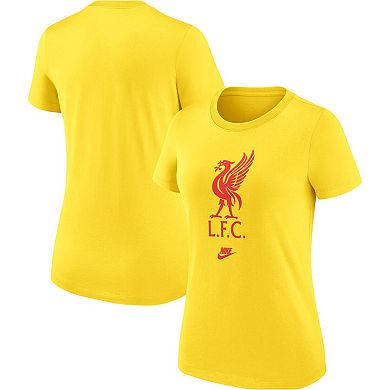 Women's Nike Yellow Liverpool Crest T-Shirt