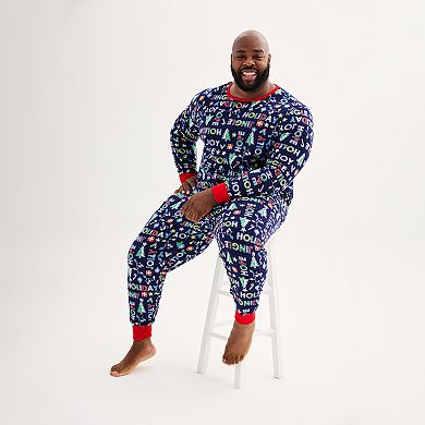 Big & Tall Jammies For Your Families® Get Your Jingle On Microfleece Top and Bottoms Pajama Set