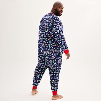 Big & Tall Jammies For Your Families® Get Your Jingle On Microfleece Top and Bottoms Pajama Set