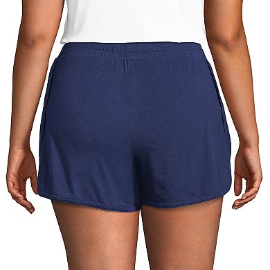 Plus Size Lands' End Women's Comfort Knit Pajama Shorts with Built-In Brief Panty