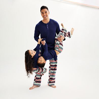 Men's Jammies For Your Families® Christmas Morning Henley Top & Fairisle Bottoms Pajama Set