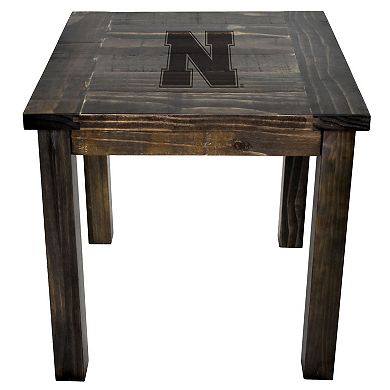 Nebraska Cornhuskers Reclaimed Side Table