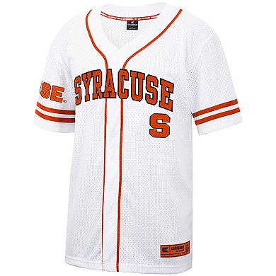 Men's Colosseum White/Orange Syracuse Orange Free Spirited Baseball Jersey