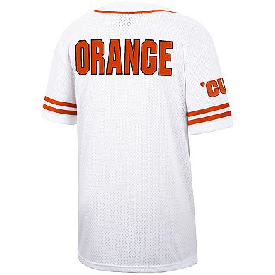 Men's Colosseum White/Orange Syracuse Orange Free Spirited Baseball Jersey