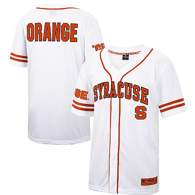 Men's Colosseum White/Orange Syracuse Orange Free Spirited Baseball Jersey