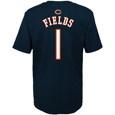 Preschool Justin Fields Navy Chicago Bears Mainliner Player Name & Number T-Shirt