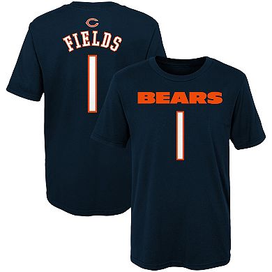 Preschool Justin Fields Navy Chicago Bears Mainliner Player Name & Number T-Shirt