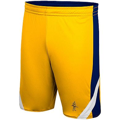 Men's Colosseum Navy/Gold West Virginia Mountaineers Am I Wrong Reversible Shorts